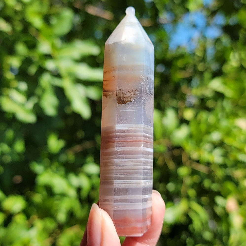 4" BOTSWANA AGATE WITH DENDRITE TOWER